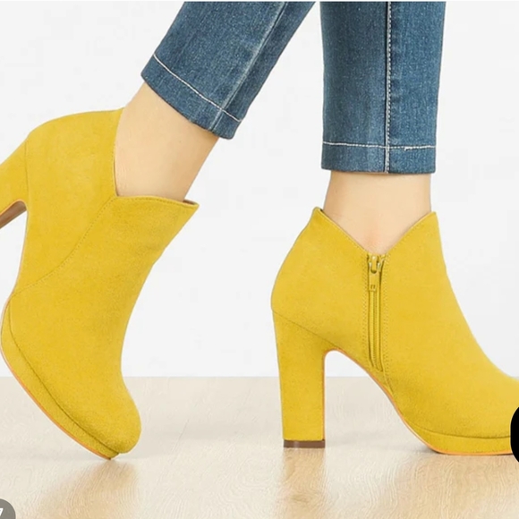 Allegra K Shoes - Allegra K Mustard Heeled Boots